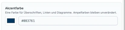 Kanzleivorlage in RentaS: Feld für die Akzentfarbe, die für Überschriften, Linien und Diagramme verwendet wird